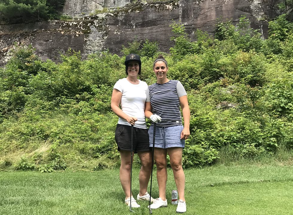 Andrea Parker and Wife Mel Playing Golf